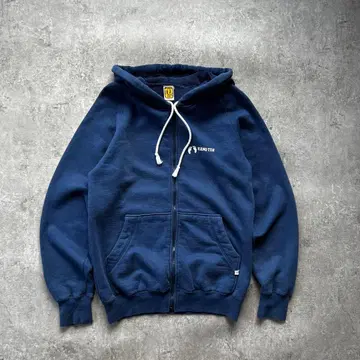 70s 한텐 집업 후드티/후디 USA제 네이비 S