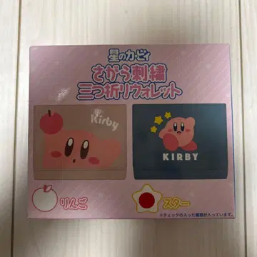 별의 커비 사가라 자수 3단 폴더형 지갑 스타