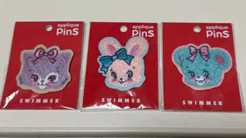 SWIMMER 자수 핀 배지 3개 세트