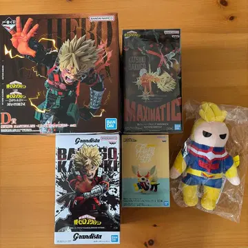 히로아카 바쿠고 카츠키 피규어 세트 + 덤 올마이트 봉제 인형