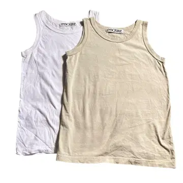 INSCRIRE 탱크탑 2장 세트 화이트 베이지