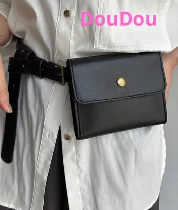 doudou 블랙 웨스트 파우치 바디백 숄더
