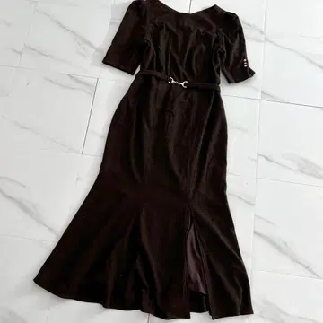 Houndstooth Belted Mermaid Dress