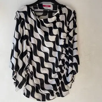 헤이세이 레트로 블라우스 비침 기하학 패턴 페어리 그런지 y2k 90'