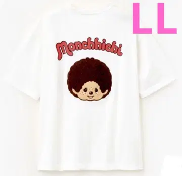 새상품 몽치치 반팔 티셔츠 화이트 LL 사이즈 반팔 티셔츠 백