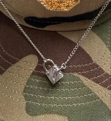 하와이안 주얼리 패드락 자물쇠 체인 포함 목걸이 스틸 실버