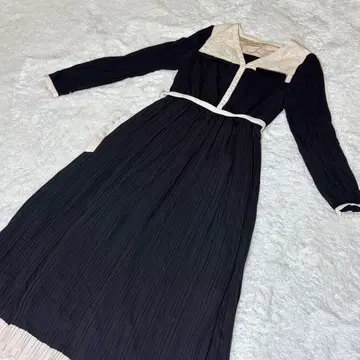 Her lip to Point Lace Pleated DressM 블랙