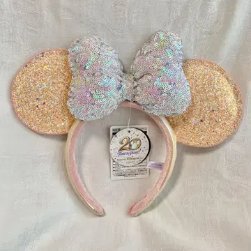 [미사용 택 포함] 도쿄디즈니씨 20주년 미니 머리띠 핑크