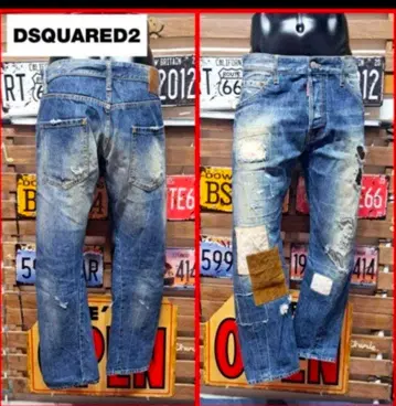 Dsquared2 패치워크 리페어 가공 케니 트위스트 청바지 50