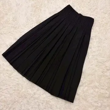 GERARD DAREL 플리츠 스커트 블랙 롱 기장 허리밴딩