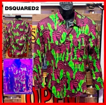 초레어 Dsquared2 네온 컬러 제브라 패턴 올 패턴 긴팔 셔츠 48