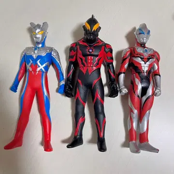 울트라맨 제로 베리알 지드 대형 소프트 비닐 피규어 3체 세트