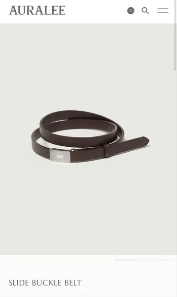 AURALEE SLIDE BUCKLE BELT 브라운 M