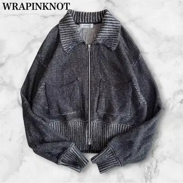 WRAPINKNOT 래핑놋 별주 지퍼 크롭 상의 블랙