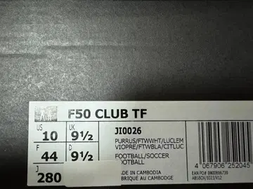 축구 트레이닝 슈즈 축구화 F50 CLUB TF