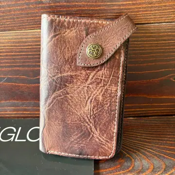 A23 아르헨티나 가죽 워시드 가죽 천연 가죽 미들 중지갑 브라운