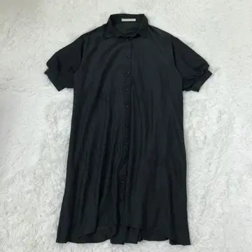 Ray Cassin 여름 쾌적 반팔 셔츠 원피스 드롭 숄더 블랙 F