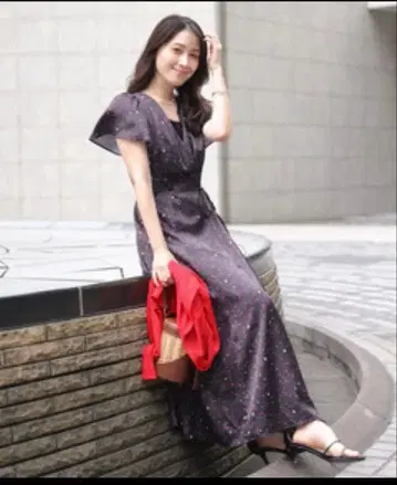 아푸와이저 리셰 체리 프린트 카슈쿨 원피스 블랙 M