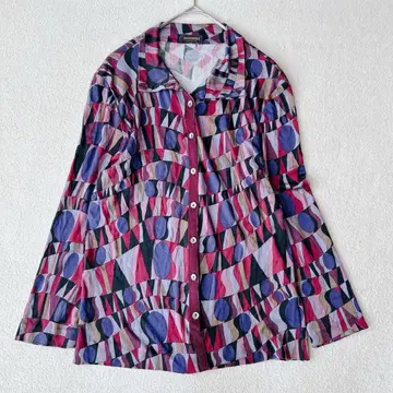 새상품급 MISSONI 미쏘니 튜닉 셔츠 블라우스 긴팔 멀티 컬러