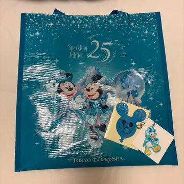 디즈니씨 25주년 쇼핑백 참 씰