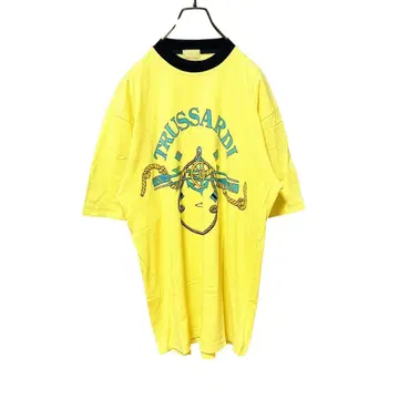 [ 새상품급 ] TRUSSARDI 트루사르디 링거넥T셔츠 노랑 L