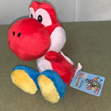산에이 무역 요시 아일랜드 DS 요시 아카 봉제 인형 / 슈퍼 마리오