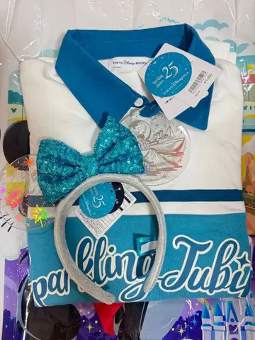 디즈니 씨 25주년 세트 머리띠 셔츠