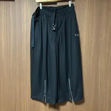 Y-3 블랙 울 플란넬 크롭 S 사이즈