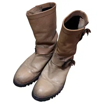 PADRONE 베이지 가죽 vibram 밑창 엔지니어 부츠 42