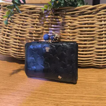 가격 인하 ANNA SUI 안나수이 접이식 지갑 가죽 별 패턴 가마구치