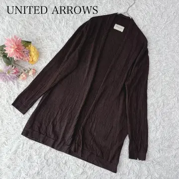 유나이티드 애로우즈 긴팔 가디건 겉옷 울 실크 혼방 브라운 고급