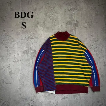 BDG (S) 보더 롱 T*크레이지 패턴*패치워크*모크넥