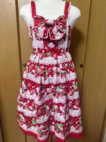 Angelic Pretty 딸기 밀피유 JSK 아카