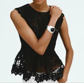 [완판템] H&M 크로셰 라이크 페플럼 상의 M