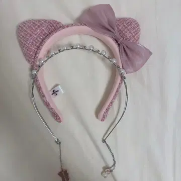 키티 머리띠 핑크 트위드 유니버셜 USJ