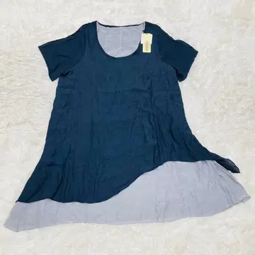 치카린다 비대칭 반팔 튜닉 흑먹색 쉬폰 [ L L ]