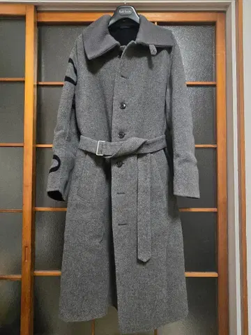 19AW Paul Smith 빅 로고 큰 옷깃 벨트 포함 롱 코트