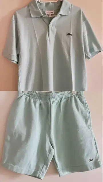 라코스테 LACOSTE 셋업 피케 셔츠 하프 팬츠