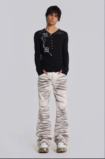 jaded london 화이트 플레어 데님 설명란 필독