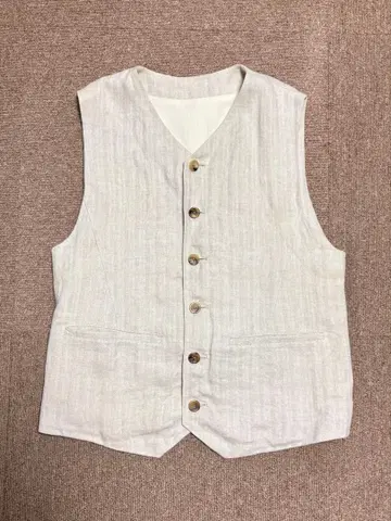 The Letters 린넨 100% 헤링본 베스트 L 사이즈