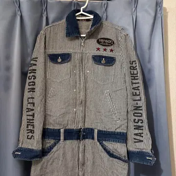 vanson 스트라이프 오버롤