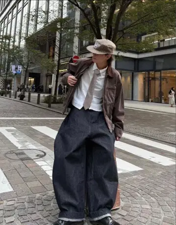 THEM STUDIO 리지드 데님 배기 실루엣