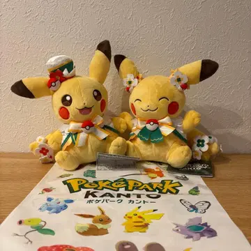 [미사용 새상품] 포케파크 칸토 피카츄 봉제 인형 포켓몬 세트