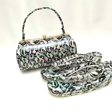 6636 후리소데용 조리 백 세트 고급 인조 가죽 새상품 성인식