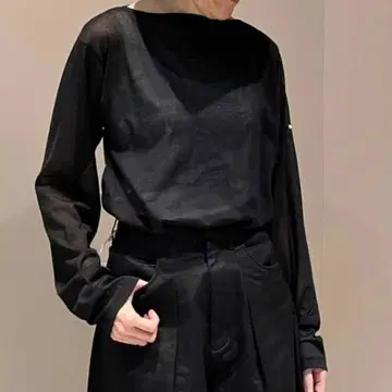 ORCIVAL 시스루 티셔츠 긴팔 블랙