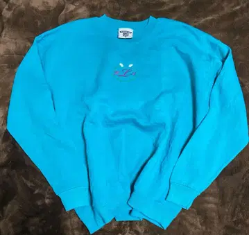 구제 의류 Lee XL 터콰이즈 맨투맨 센터 로고 USA 제조