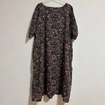 SOIL 코튼 플라워 프린트 개더 원피스