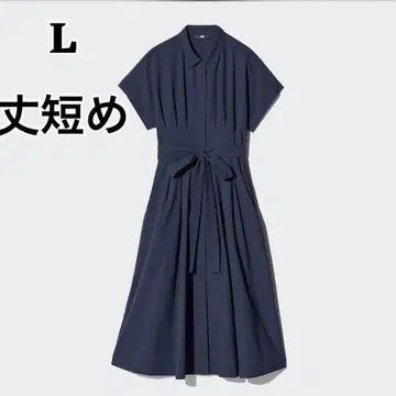 미개봉 유니클로 시어서커 셔츠 원피스 L 사이즈 짧은 기장