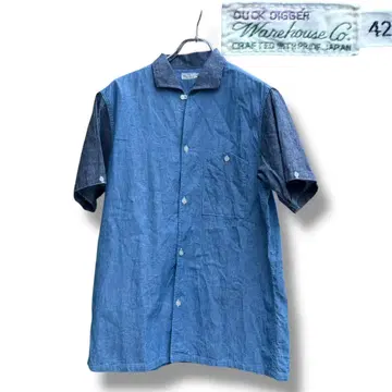 [레어 42] 웨어하우스 덕디거 2톤 샴브레이 셔츠 XL