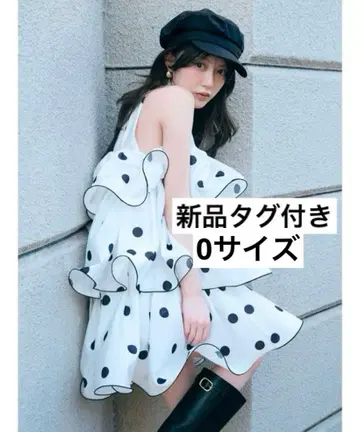 SNIDEL 볼륨 에어리 미니 원피스 DOT S 사이즈